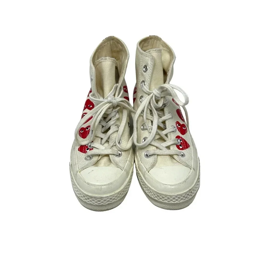 Comme Des Garçons Play x Converse Chuck 70 Hi Multi Hearts Sneakers Size 5‎ - Picture 2 of 8